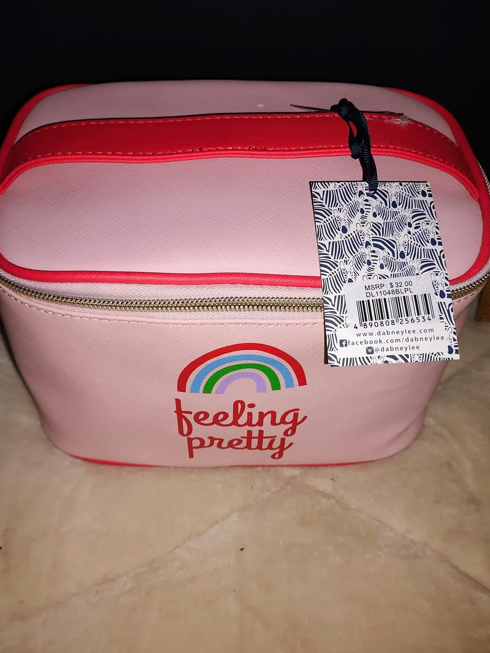 Dabney Lee Pink 'Feeling Pretty' Rainbow Cosmetic Bag